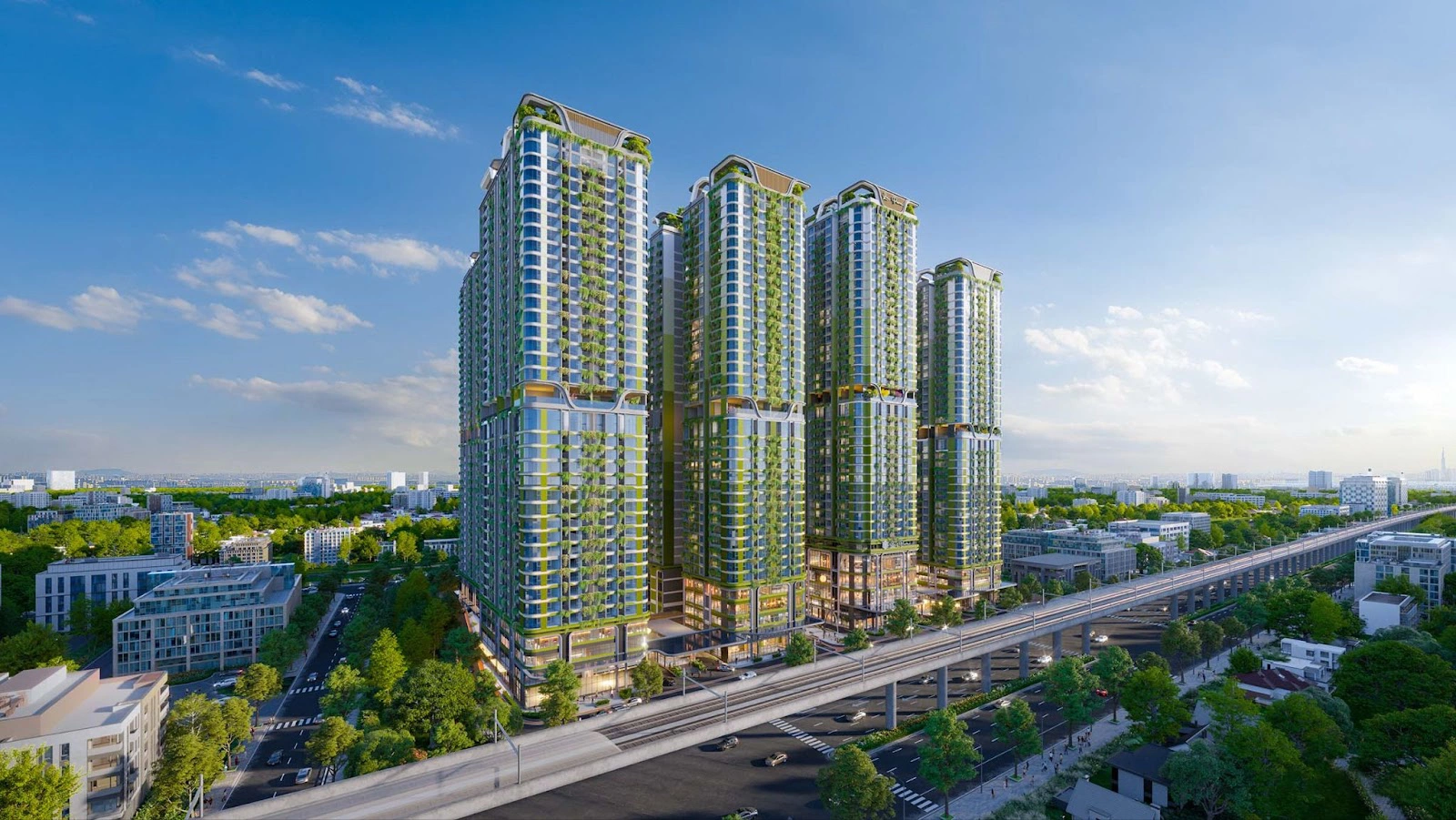 Phối cảnh dự án với quốc lộ 13 trước mặt. Ảnh: La Pura