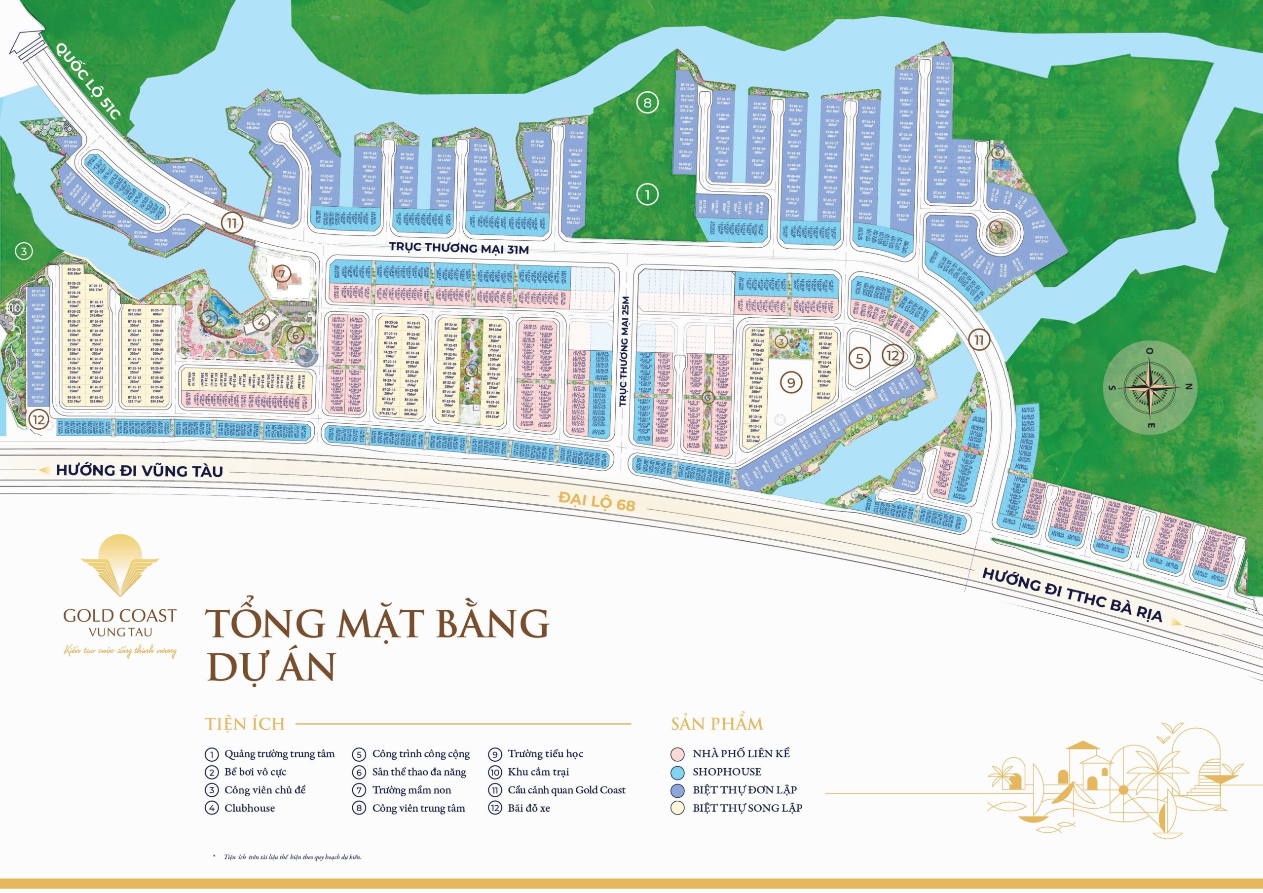 Mặt bằng tổng thể dự án Gold Coast Vũng Tàu