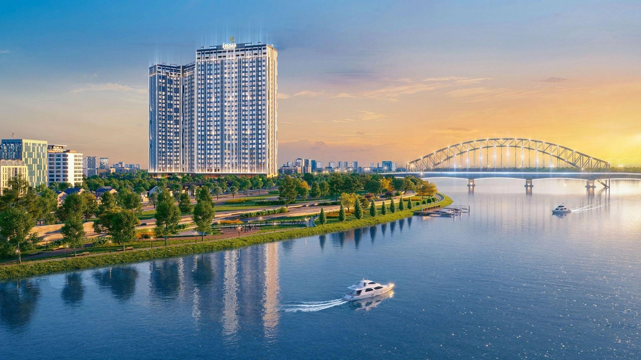 Fresia sở hữu vị thế bên sông, đối diện Aeon Mall Biên Hòa